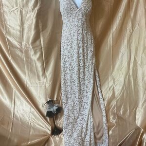 Emerald Sundae Cream Floral Maxi Dress